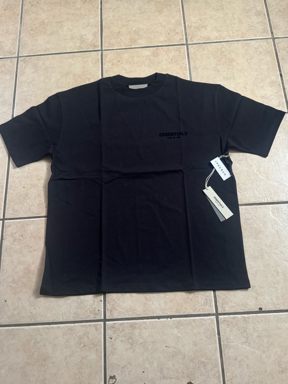 Essentials Black Short Sleeve Logo Tee